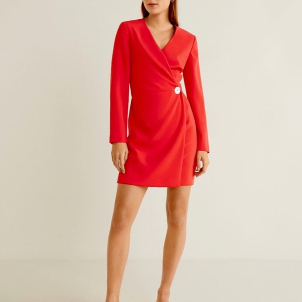 Mango Button wrap dress